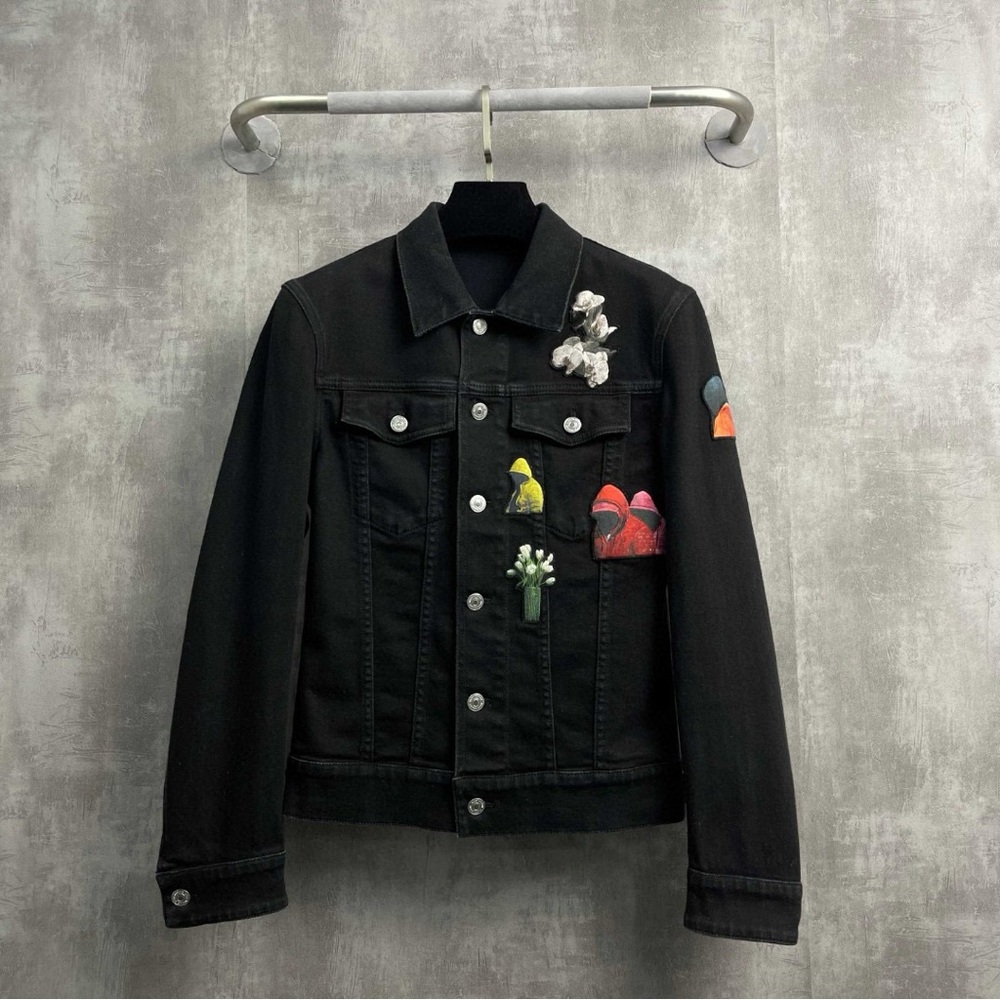 🧨steal Authentic Dior Black Jacket with Colorful Artistic Accents